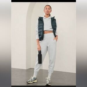 Athleta Light Gray Coaster Luxe Waffle High Rise Jogger heather gray new XL